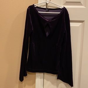 Trixxi velvet, bell sleeved junior top